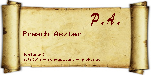 Prasch Aszter névjegykártya